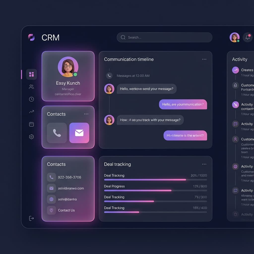 Customer CRM interface