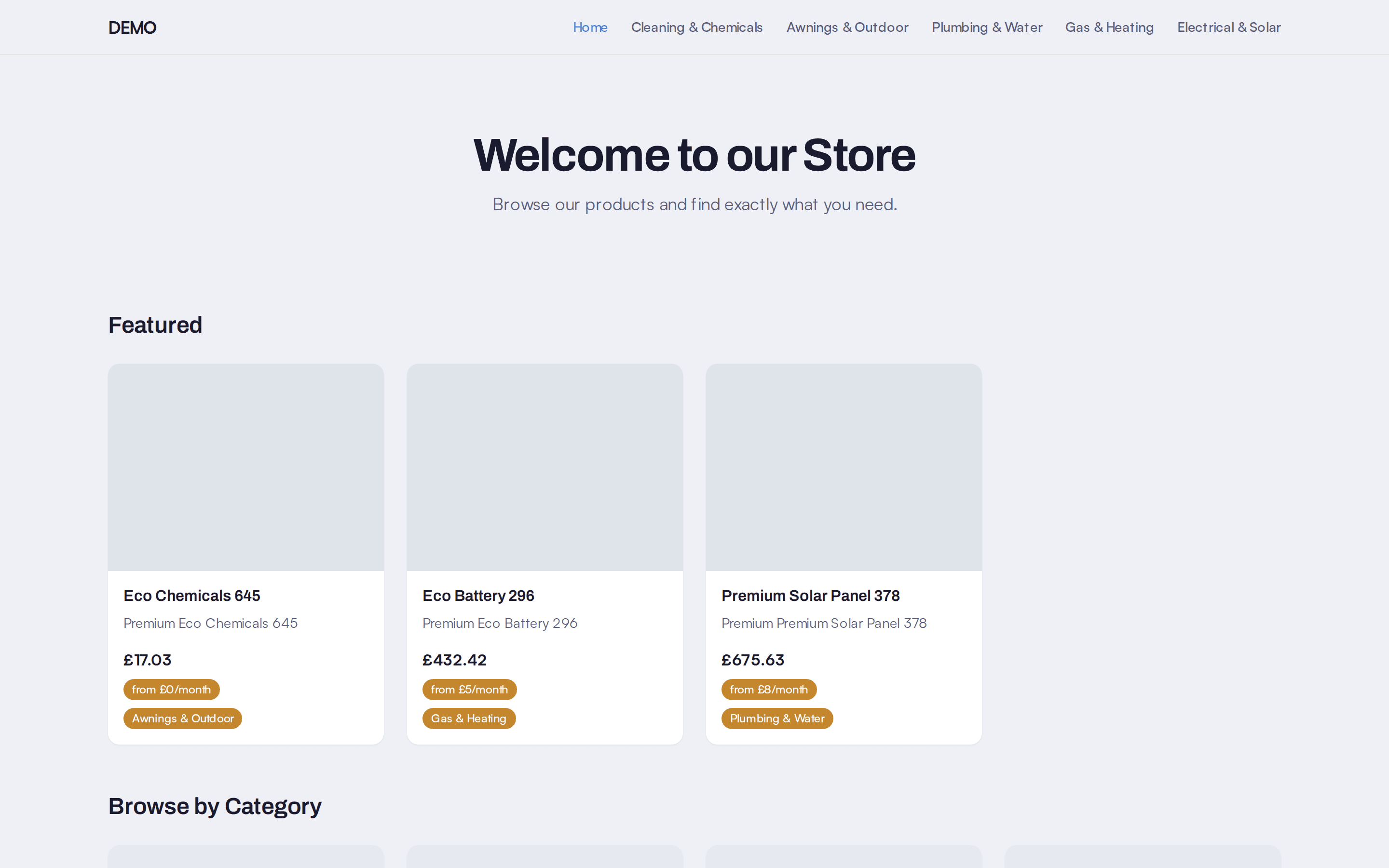 A dealer storefront home page built with the theme builder.